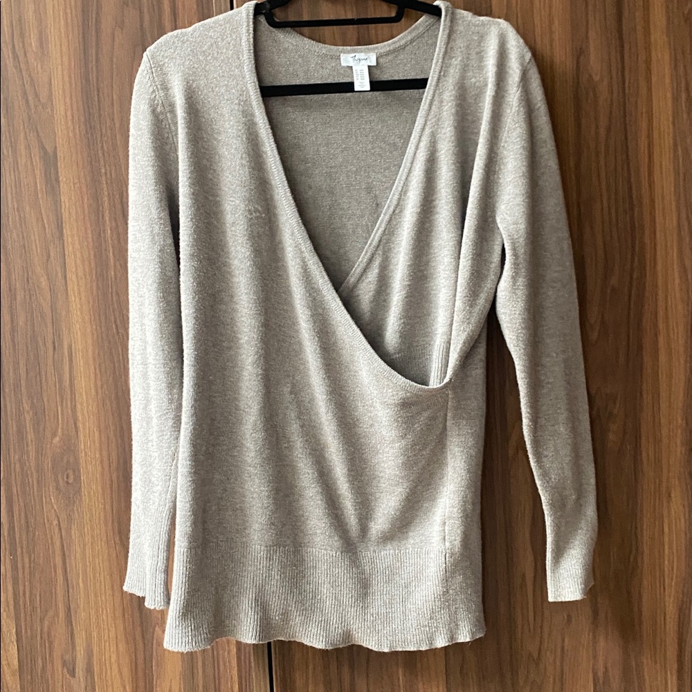 Thyme Maternity V-Neck Knit Sweater